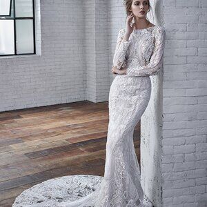 Badgley Mischka Callista Wedding Gown Size 10 Lace